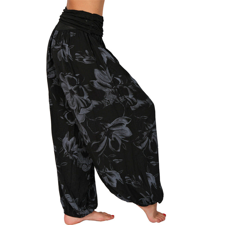 Pantalon de yoga ample à motif de fleurs et de Buddha Stones pour femme - image 14