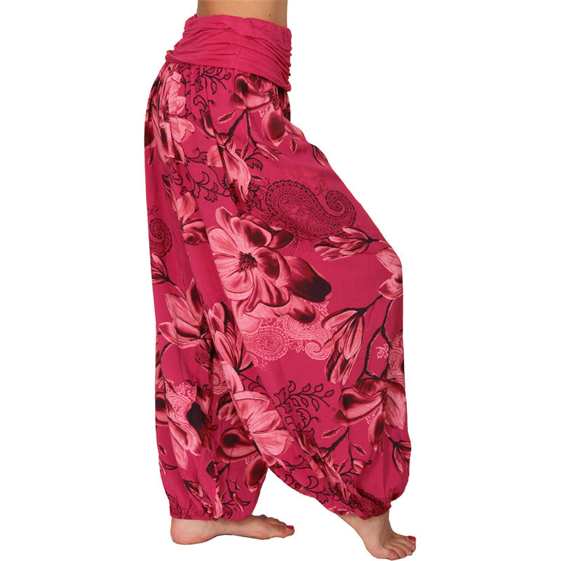 Pantalon de yoga ample à motif de fleurs et de Buddha Stones pour femme - image 38