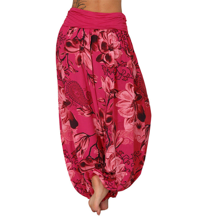 Pantalon de yoga ample à motif de fleurs et de Buddha Stones pour femme - image 39