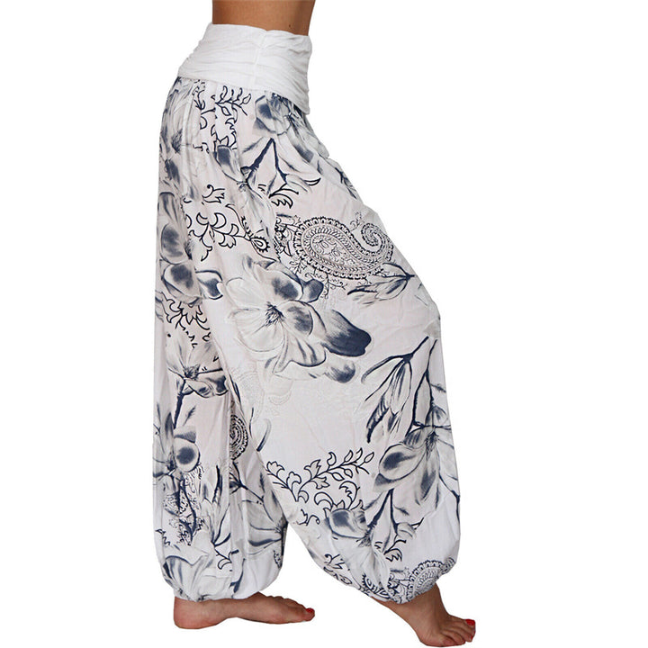 Pantalon de yoga ample à motif de fleurs et de Buddha Stones pour femme - image 5
