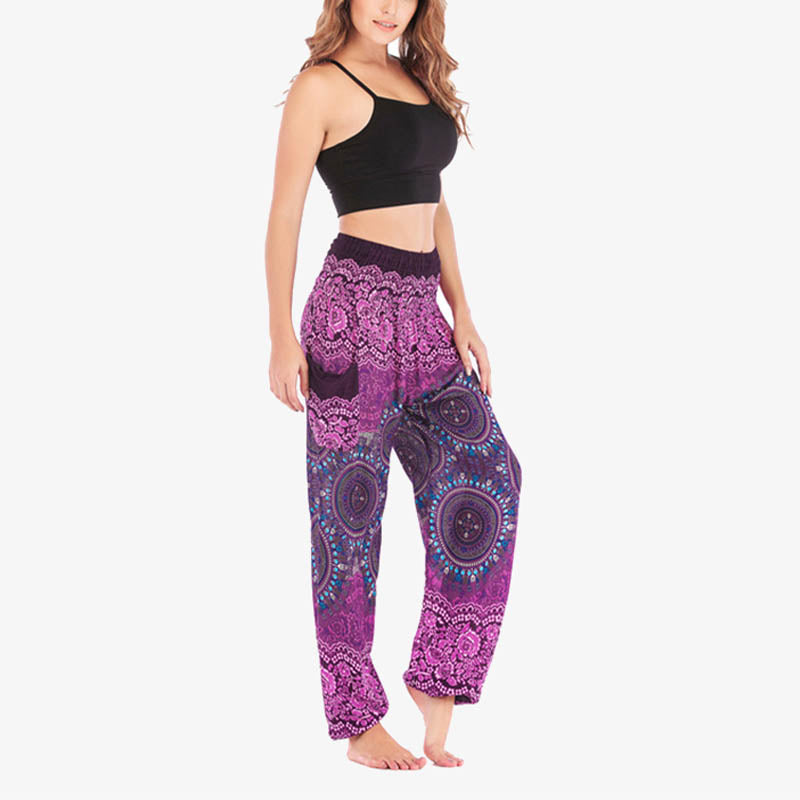 Pantalon de yoga ample style sarouel avec Buddha Stones pour femme - image 9