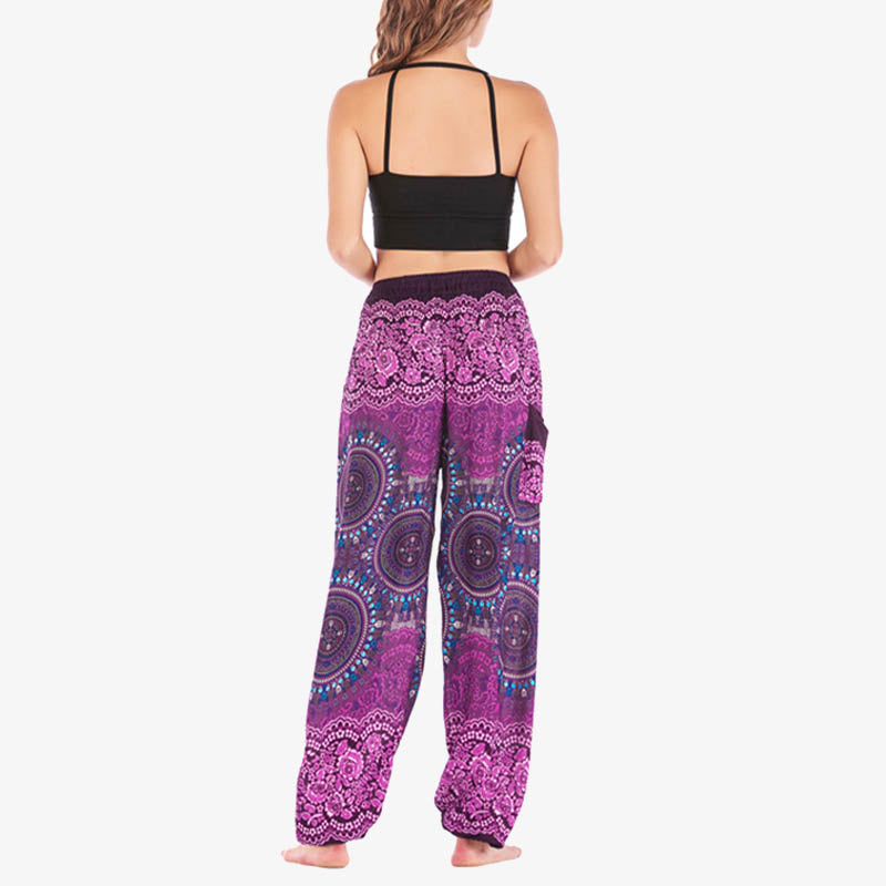 Pantalon de yoga ample style sarouel avec Buddha Stones pour femme - image 9
