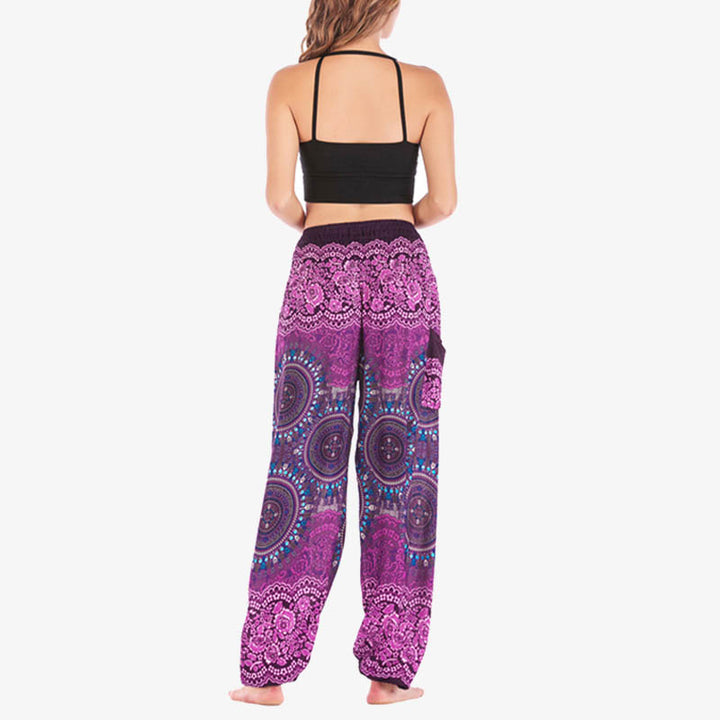 Pantalon de yoga ample style sarouel avec Buddha Stones pour femme - image 9