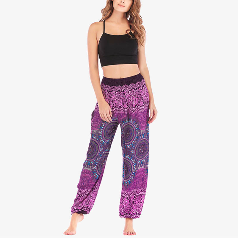 Pantalon de yoga ample style sarouel avec Buddha Stones pour femme - image 10