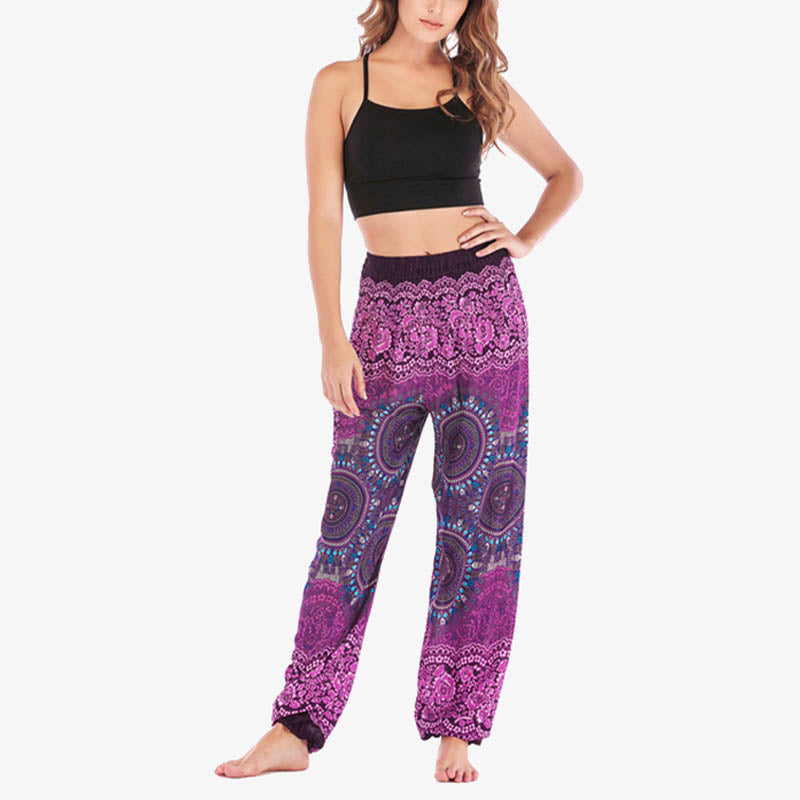 Pantalon de yoga ample style sarouel avec Buddha Stones pour femme - image 8