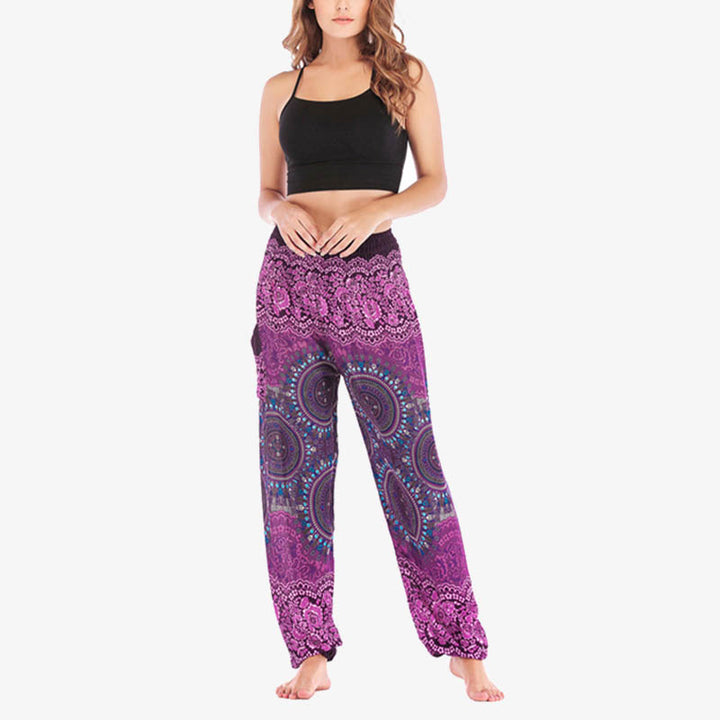 Pantalon de yoga ample style sarouel avec Buddha Stones pour femme - image 12