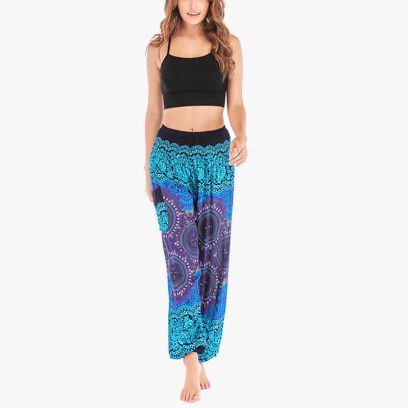 Pantalon de yoga ample style sarouel avec Buddha Stones pour femme - image 13