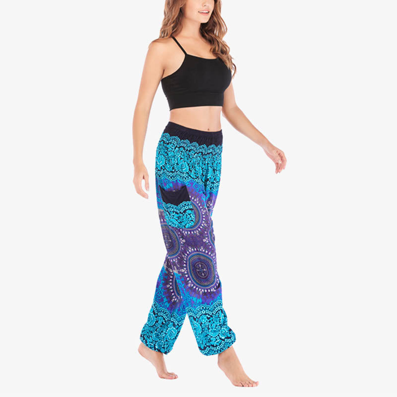 Pantalon de yoga ample style sarouel avec Buddha Stones pour femme - image 19
