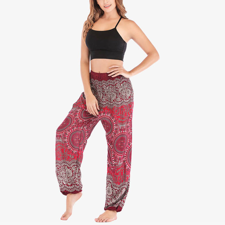 Pantalon de yoga ample style sarouel avec Buddha Stones pour femme - image 26