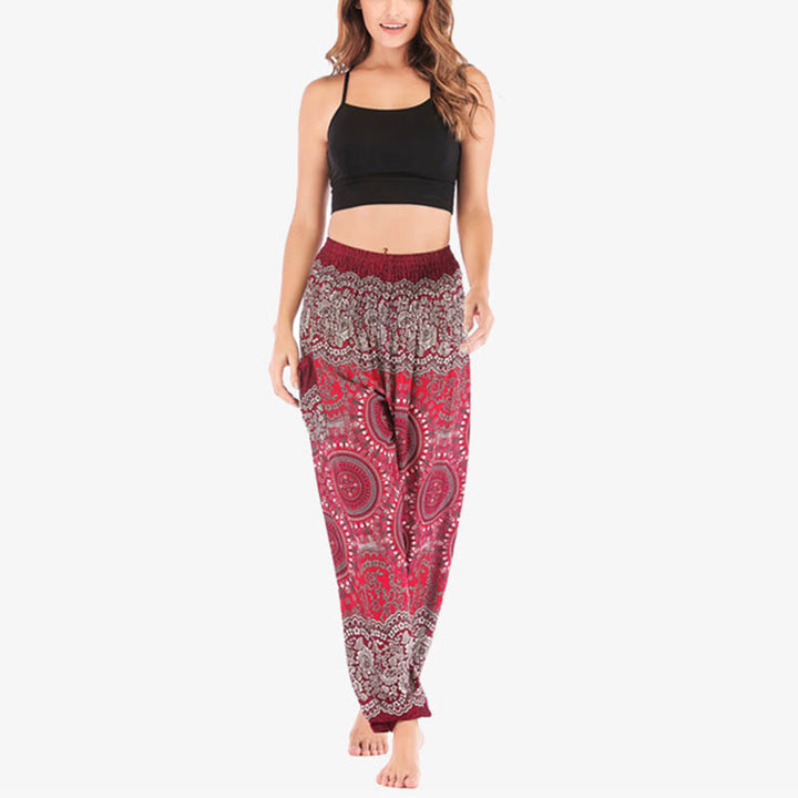 Pantalon de yoga ample style sarouel avec Buddha Stones pour femme - image 24