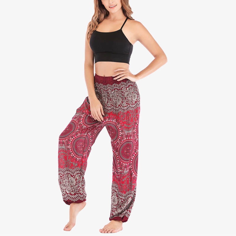 Pantalon de yoga ample style sarouel avec Buddha Stones pour femme - image 25