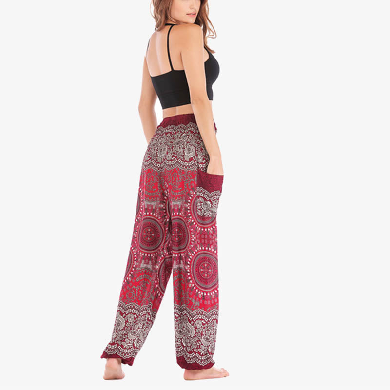 Pantalon de yoga ample style sarouel avec Buddha Stones pour femme - image 32