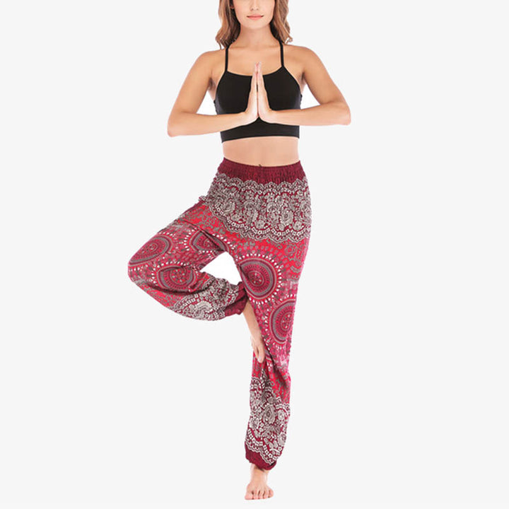 Pantalon de yoga ample style sarouel avec Buddha Stones pour femme - image 25