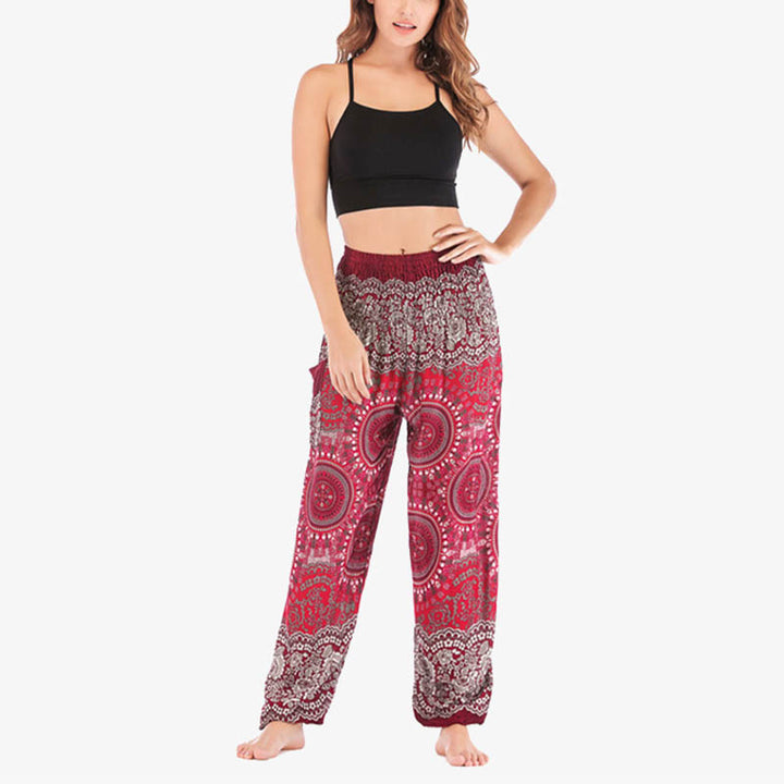 Pantalon de yoga ample style sarouel avec Buddha Stones pour femme - image 28
