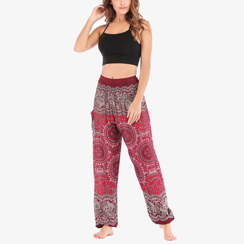 Pantalon de yoga ample style sarouel avec Buddha Stones pour femme - image 30