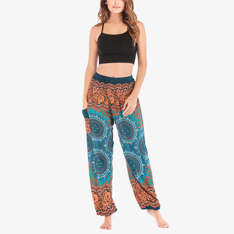 Pantalon de yoga ample style sarouel avec Buddha Stones pour femme - image 36