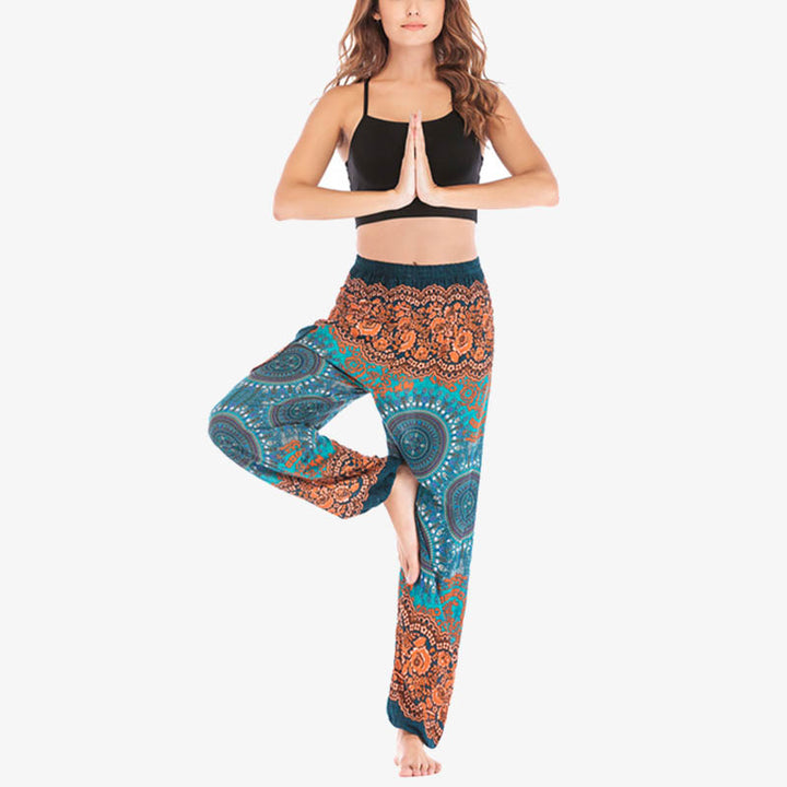 Pantalon de yoga ample style sarouel avec Buddha Stones pour femme - image 34