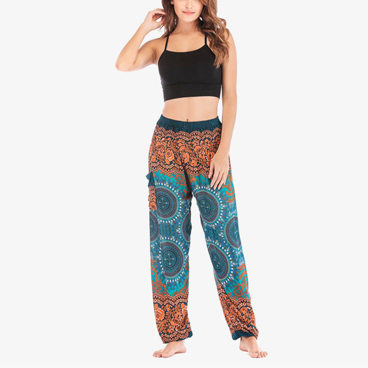Pantalon de yoga ample style sarouel avec Buddha Stones pour femme - image 36