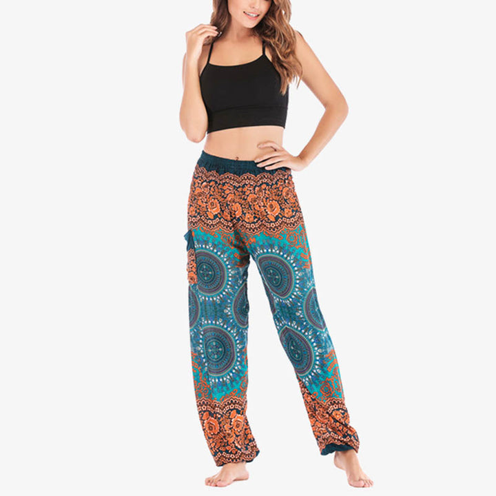 Pantalon de yoga ample style sarouel avec Buddha Stones pour femme - image 38
