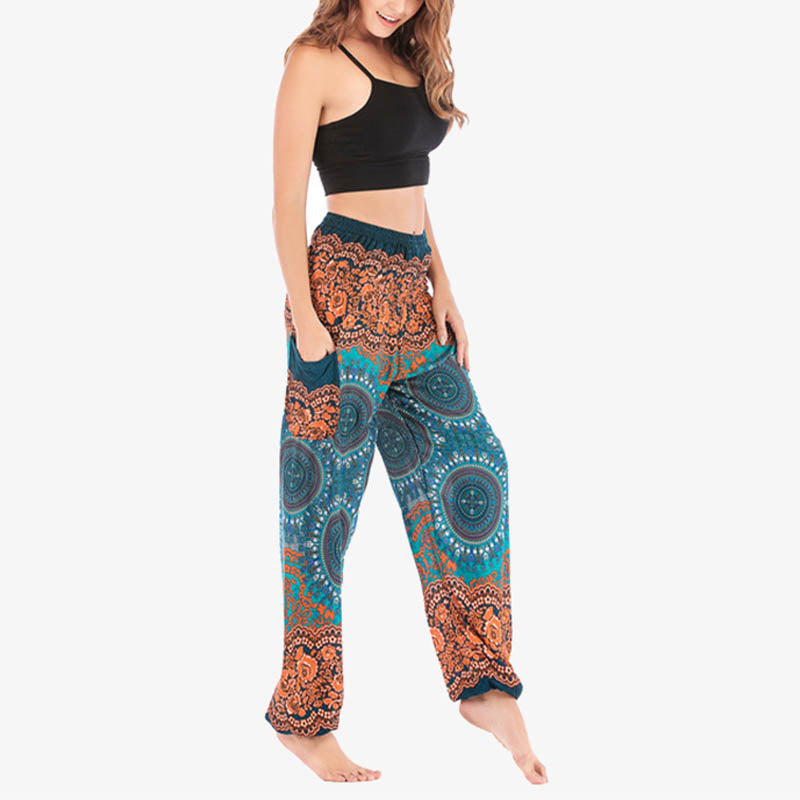 Pantalon de yoga ample style sarouel avec Buddha Stones pour femme - image 40