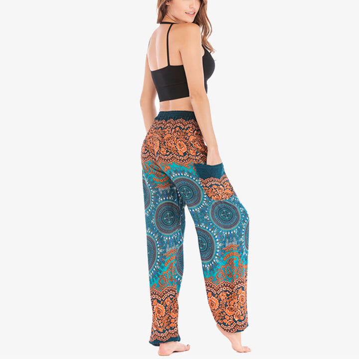 Pantalon de yoga ample style sarouel avec Buddha Stones pour femme - image 42