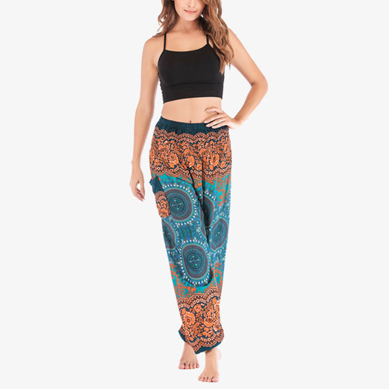 Pantalon de yoga ample style sarouel avec Buddha Stones pour femme - image 40