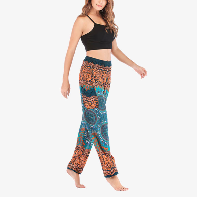 Pantalon de yoga ample style sarouel avec Buddha Stones pour femme - image 38