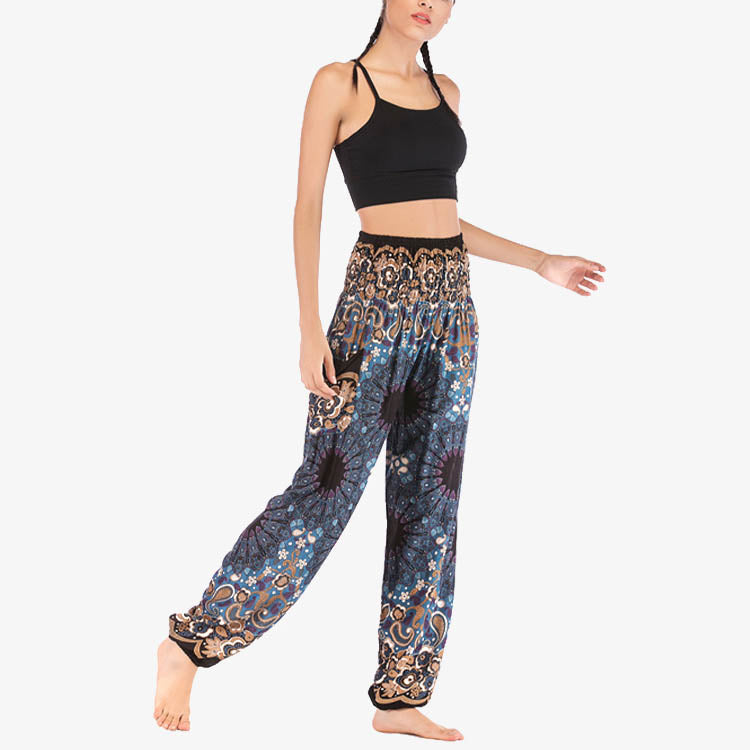 Pantalon de yoga ample taille haute pour femme avec motif géométrique mandala et Buddha Stones - image 29