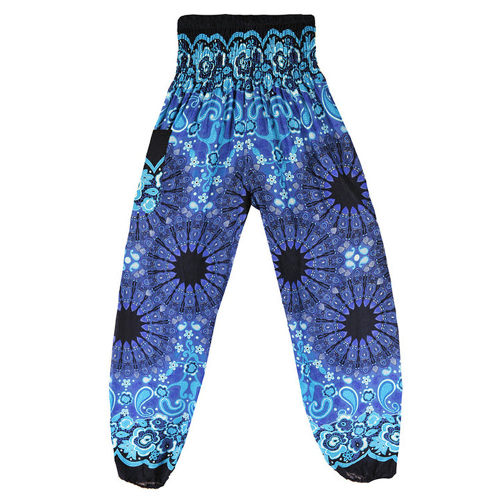 Pantalon de yoga ample taille haute pour femme avec motif géométrique mandala et Buddha Stones - image 12