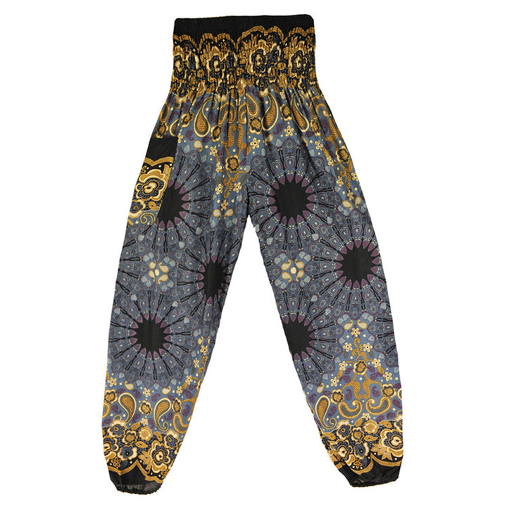 Pantalon de yoga ample taille haute pour femme avec motif géométrique mandala et Buddha Stones - image 32