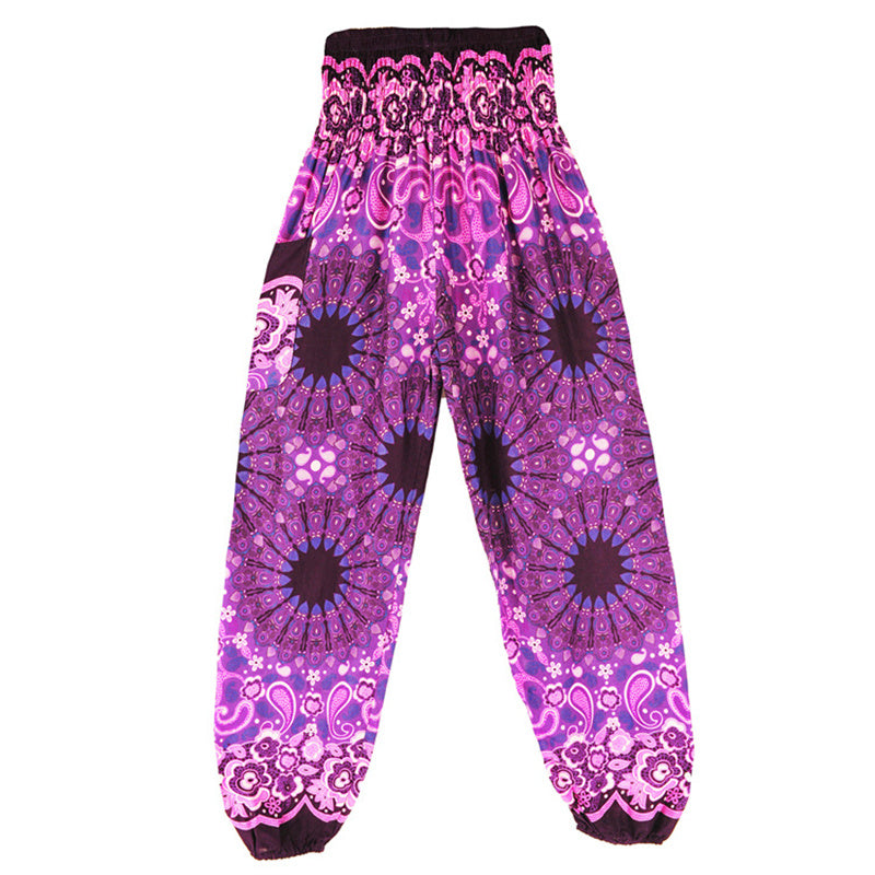 Pantalon de yoga ample taille haute pour femme avec motif géométrique mandala et Buddha Stones - image 42