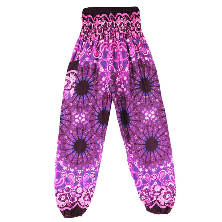 Pantalon de yoga ample taille haute pour femme avec motif géométrique mandala et Buddha Stones - image 42