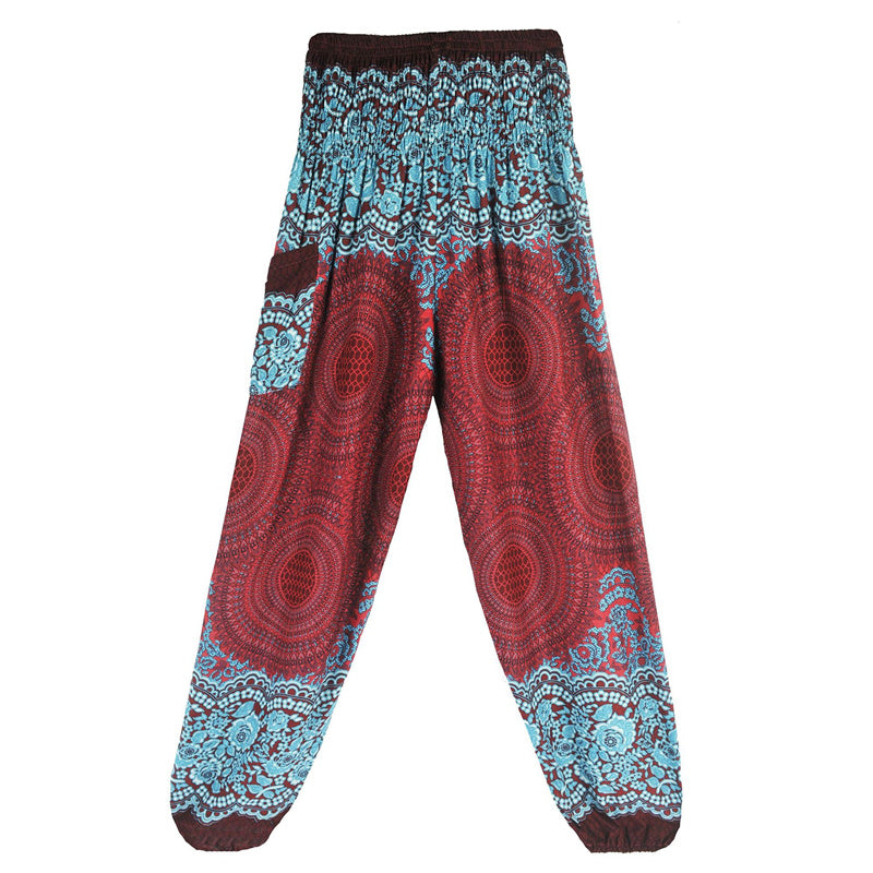 Pantalon de yoga taille haute pour femme, ample et décontracté, motif géométrique rond avec Buddha Stones - image 4