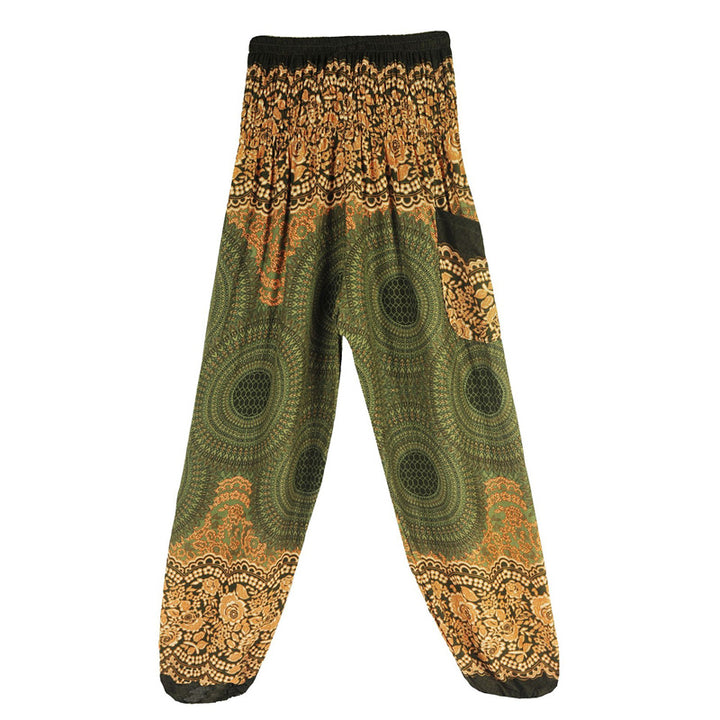 Pantalon de yoga taille haute pour femme, ample et décontracté, motif géométrique rond avec Buddha Stones - image 43