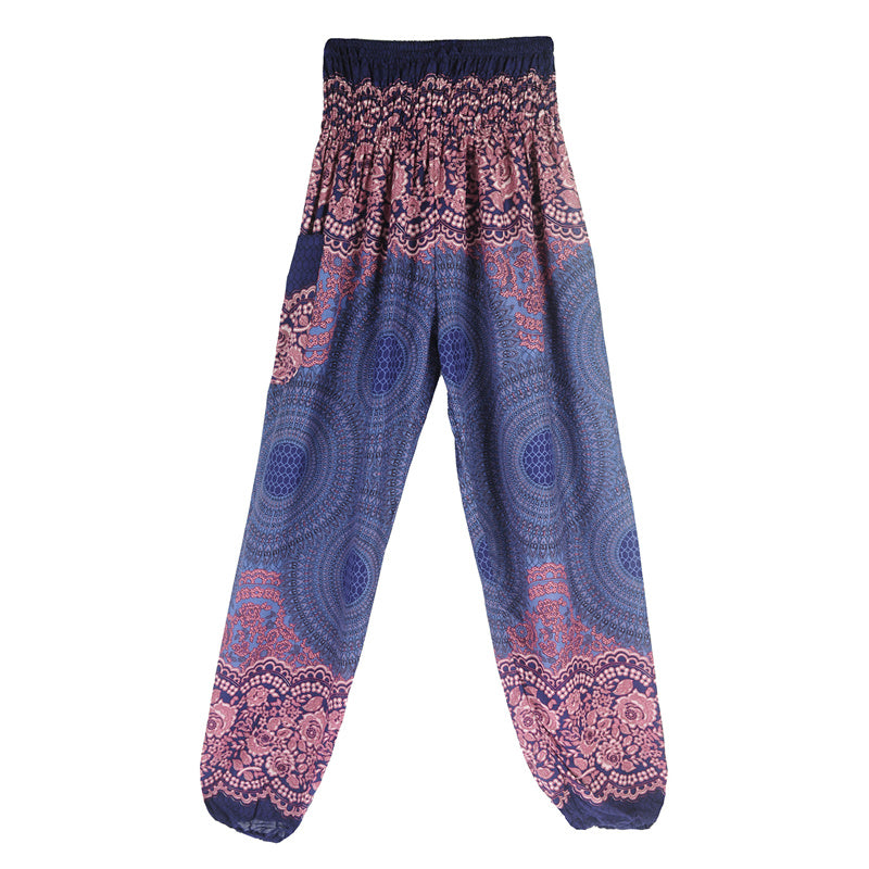 Pantalon de yoga taille haute pour femme, ample et décontracté, motif géométrique rond avec Buddha Stones - image 34