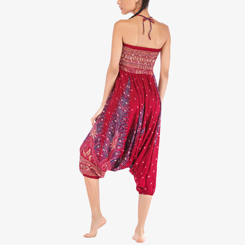 Pantalon ample à smocks et motif géométrique avec Buddha Stones , deux styles différents, pour femme, idéal pour le yoga - image 8