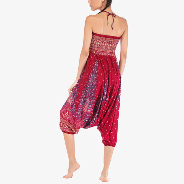 Pantalon ample à smocks et motif géométrique avec Buddha Stones , deux styles différents, pour femme, idéal pour le yoga - image 8