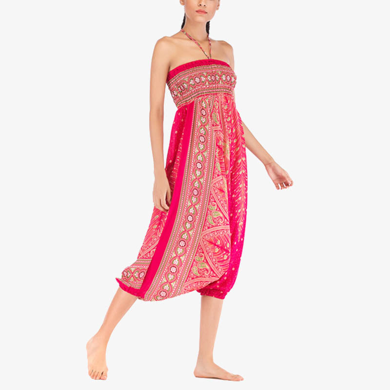 Pantalon ample à smocks et motif géométrique avec Buddha Stones , deux styles différents, pour femme, idéal pour le yoga - image 16