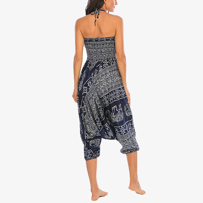 Pantalon sarouel ample à smocks Buddha Stones Two Style Wear Elephant Pattern Pantalon de yoga pour femme - image 40