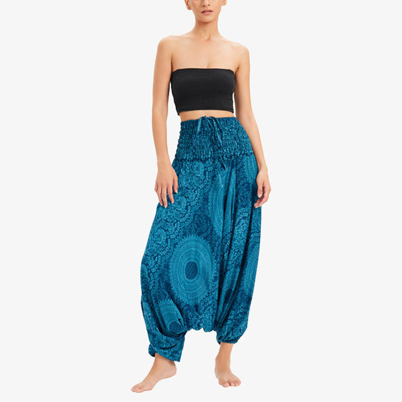 Pantalon de yoga pour femme Buddha Stones et deux styles à porter, style rond, géométrique, ample, décontracté - image 1