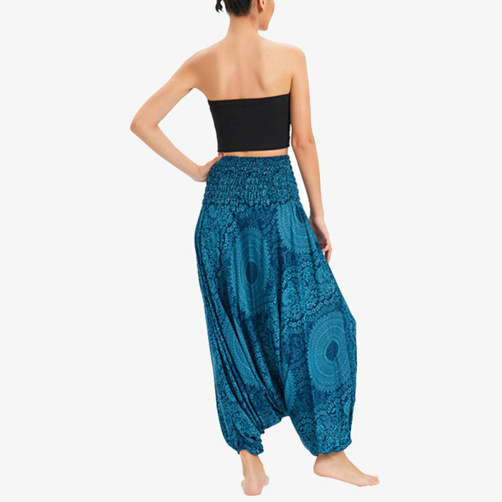 Pantalon de yoga pour femme Buddha Stones et deux styles à porter, style rond, géométrique, ample, décontracté - image 4