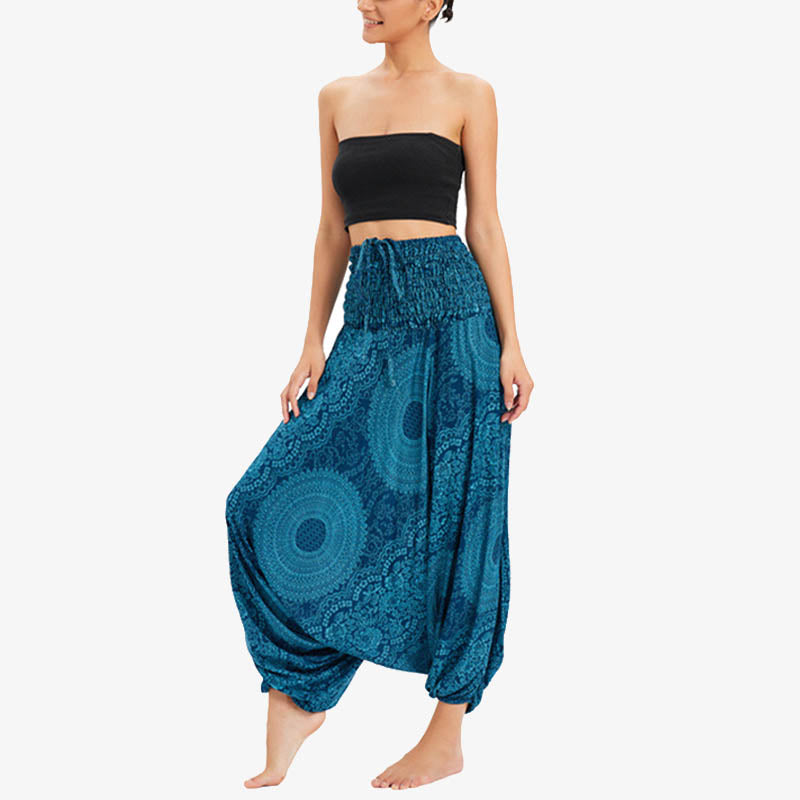 Pantalon de yoga pour femme Buddha Stones et deux styles à porter, style rond, géométrique, ample, décontracté - image 3