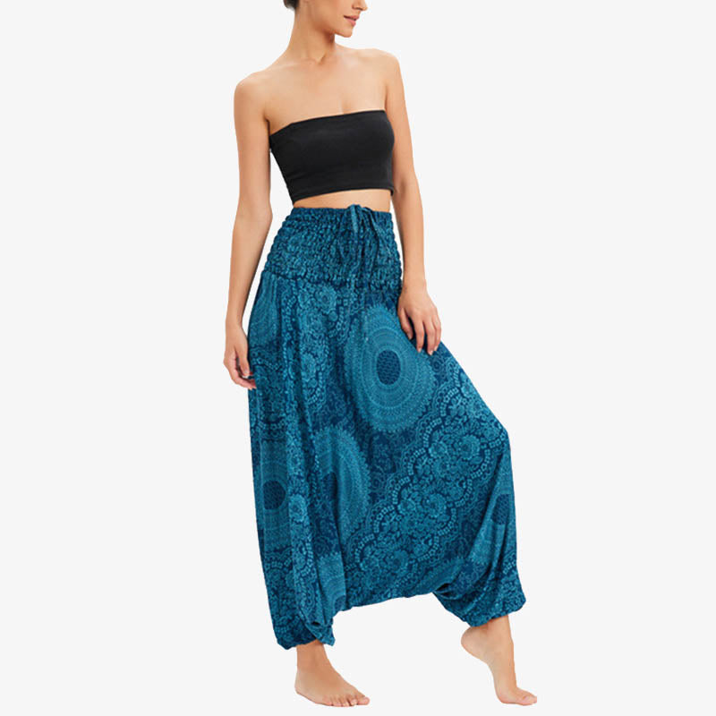 Pantalon de yoga pour femme Buddha Stones et deux styles à porter, style rond, géométrique, ample, décontracté - image 2