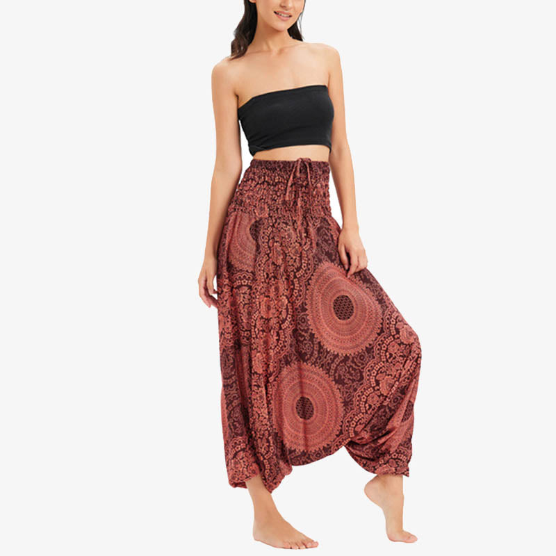 Pantalon de yoga pour femme Buddha Stones et deux styles à porter, style rond, géométrique, ample, décontracté - image 10