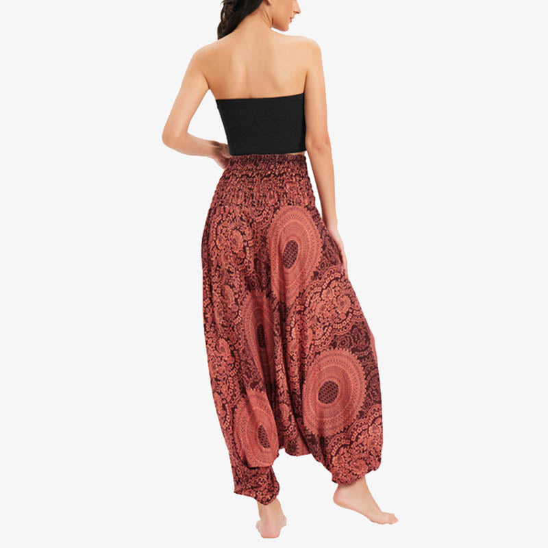 Pantalon de yoga pour femme Buddha Stones et deux styles à porter, style rond, géométrique, ample, décontracté - image 12