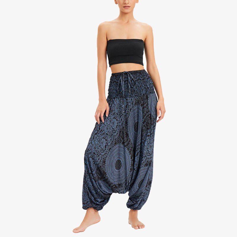 Pantalon de yoga pour femme Buddha Stones et deux styles à porter, style rond, géométrique, ample, décontracté - image 17