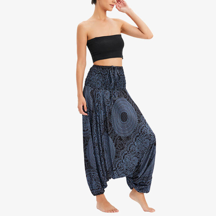 Pantalon de yoga pour femme Buddha Stones et deux styles à porter, style rond, géométrique, ample, décontracté - image 18