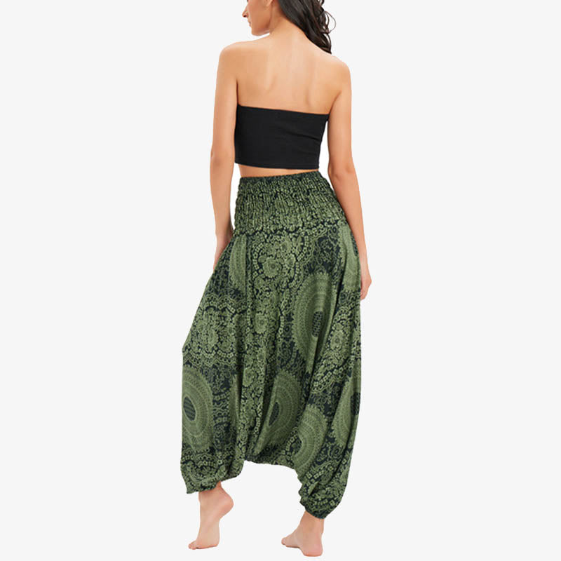 Pantalon de yoga pour femme Buddha Stones et deux styles à porter, style rond, géométrique, ample, décontracté - image 26