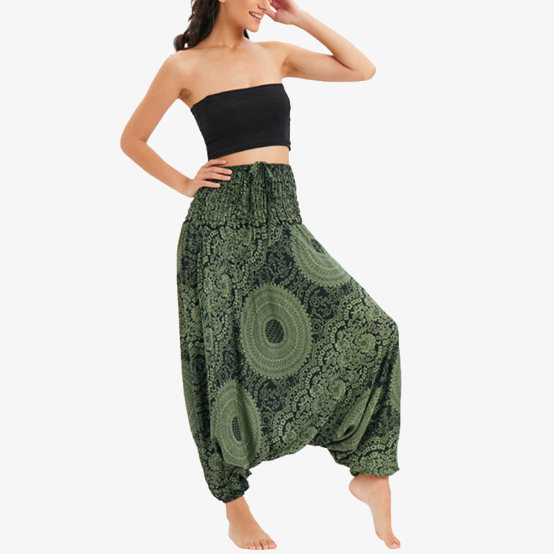 Pantalon de yoga pour femme Buddha Stones et deux styles à porter, style rond, géométrique, ample, décontracté - image 25