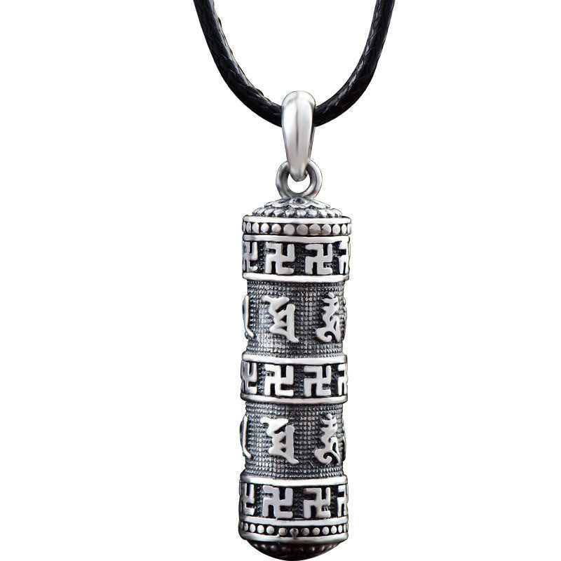 Buddha Stones tibétain Om Mani Padme Hum bouddha croix gammée chance collier pendentif